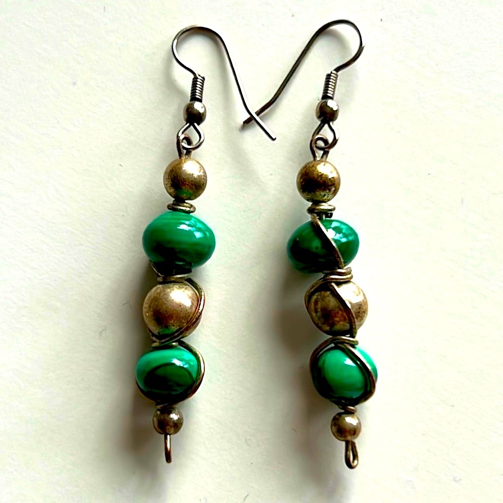 Malachite Vintage Earrings